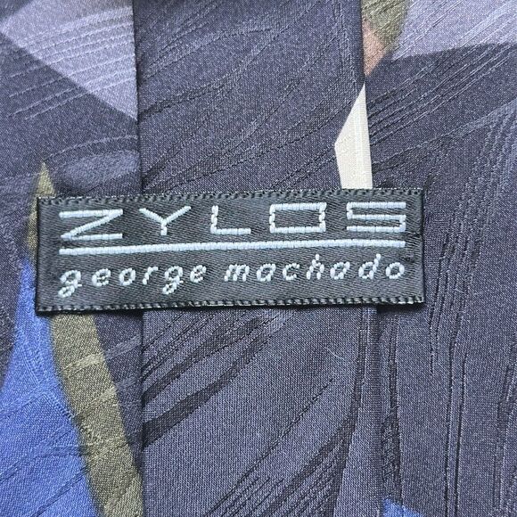 Vintage 80s/90s Zylos George Machado Abstract Patterned Silk Tie - Picture 4 of 6